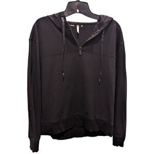 Travis Mathew New Horizon 1/4 Zip Ribbed Cropped Hoodie Pullover M Athleisure